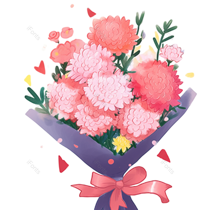 叶子图片,节日元素,母亲节PNG,丝带免抠素材